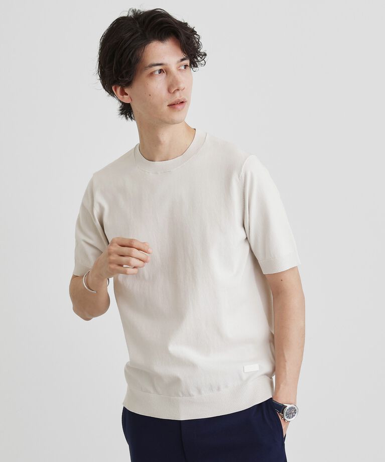 TAKEO KIKUCHI「テーラードニット プルオーバー」|Tシャツ・カットソー|ライトグレー(011