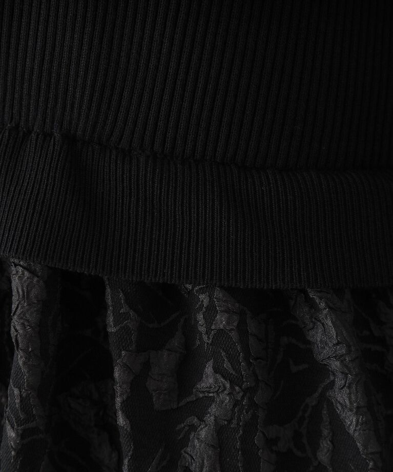 OPAQUE.CLIP「ニット×ジャカードドッキングワンピース【洗濯機洗い可】」|ワンピース|