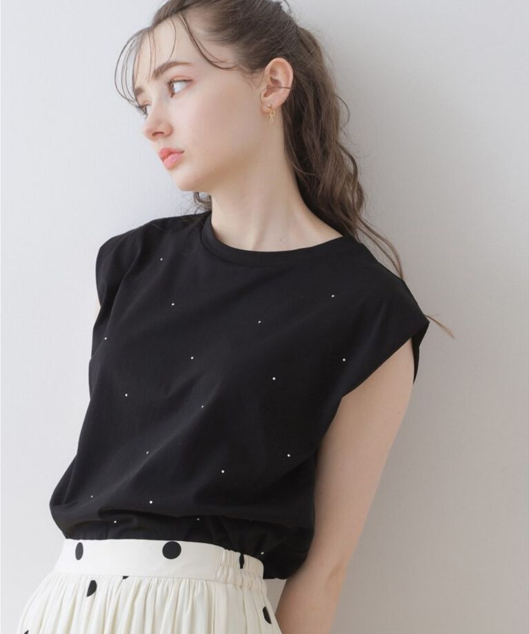 Couture broach「【インしないでキマる】ラインストーンTシャツ」|Tシャツ・カットソー|ﾌﾞﾗｯｸ(019)