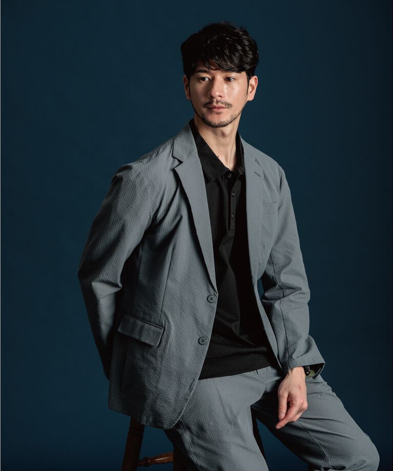 THE SHOP TK「【吸水速乾/セットアップ可】シアサッカーメッシュジャケット」|テーラードジャケット|オリーブグリーン(0