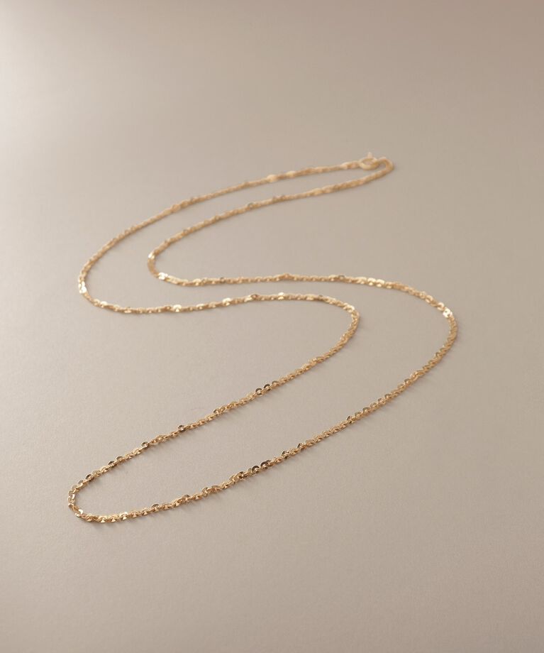 COCOSHNIK「K18フレスコフラットチェーン ネックレス太60cm」|ネックレス|
