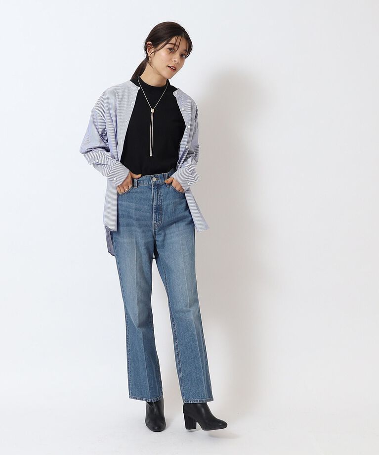 SHOO･LA･RUE「ランダムテレコ プチハイネック長袖インナー」|Tシャツ・カットソー|