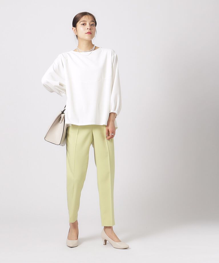 SHOO･LA･RUE「【体型カバー】ふんわりパフスリーブ 7分袖トップス」|Tシャツ・カットソー|