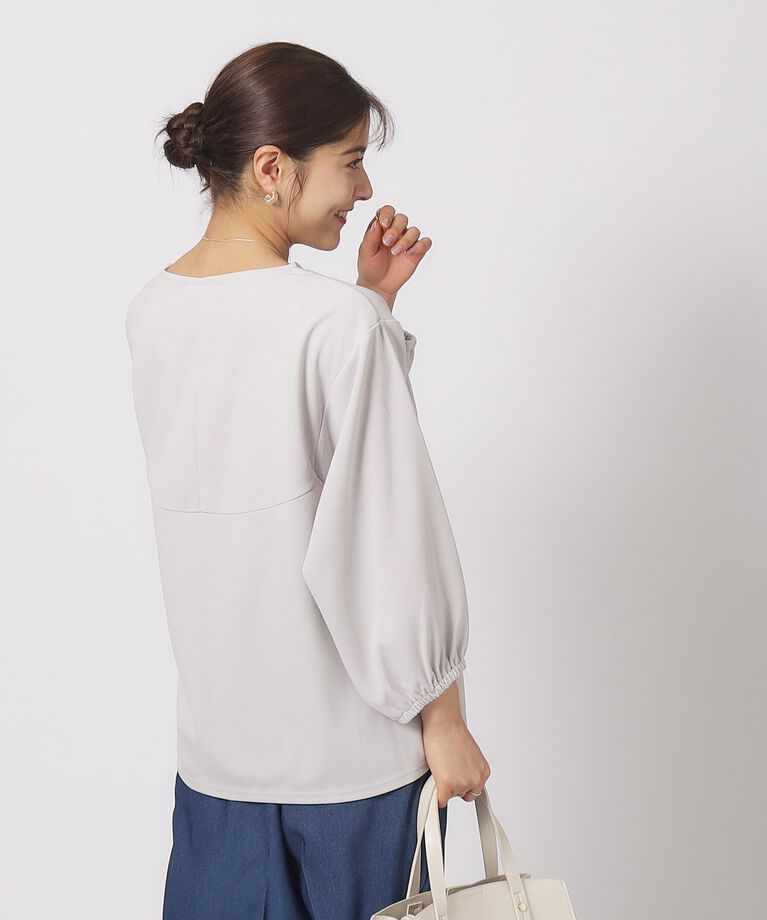 SHOO･LA･RUE「【体型カバー】ふんわりパフスリーブ 7分袖トップス」|Tシャツ・カットソー|