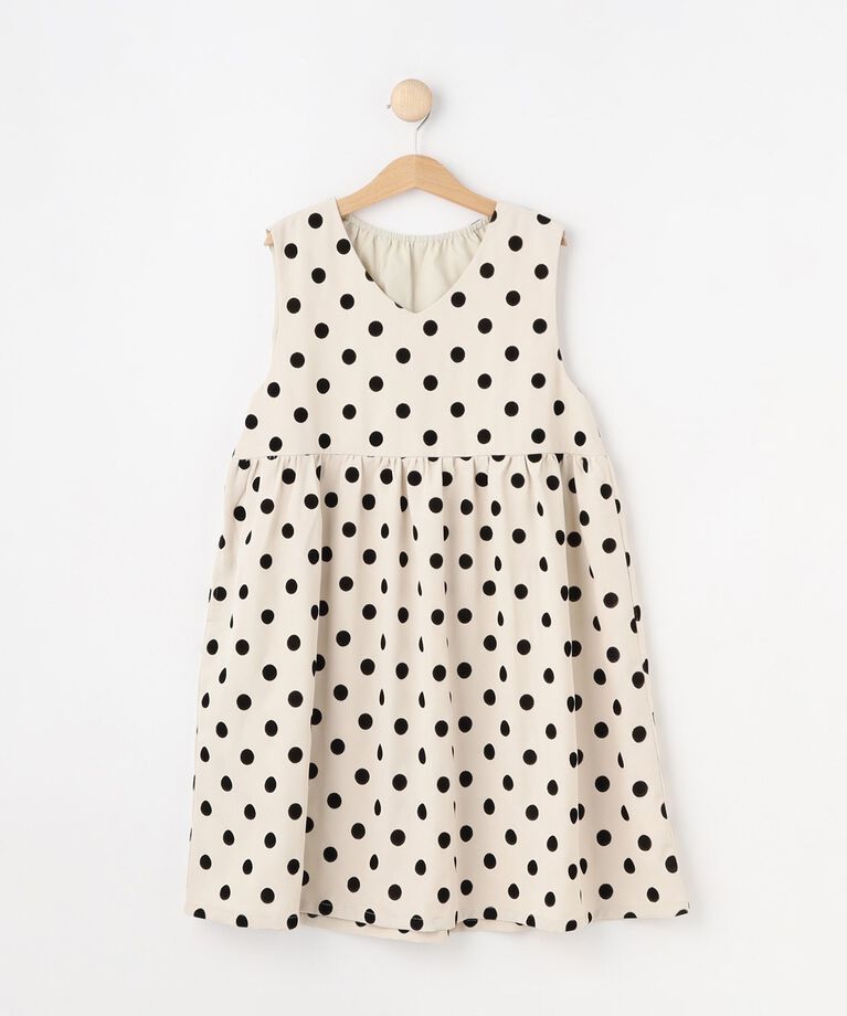 SHOO･LA･RUE「【100-140cm/プチセレ】フロッキードットワンピース」|ワンピース|アイボリー(004)