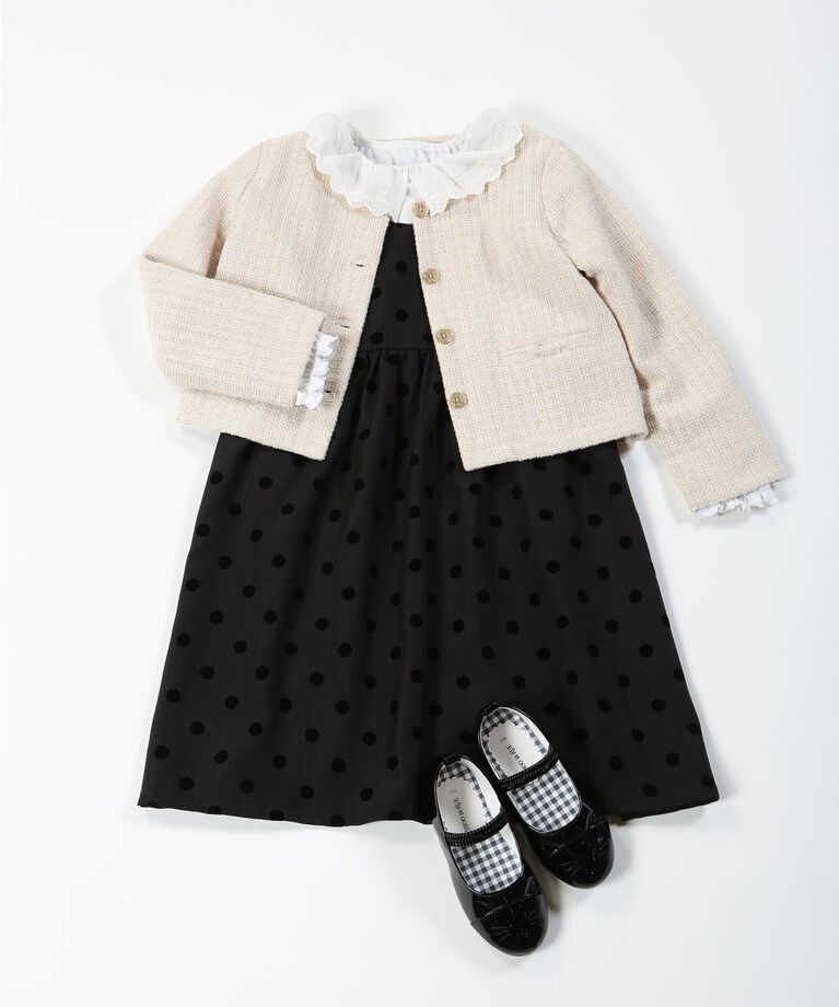 SHOO･LA･RUE「【100-140cm/プチセレ】フロッキードットワンピース」|ワンピース|