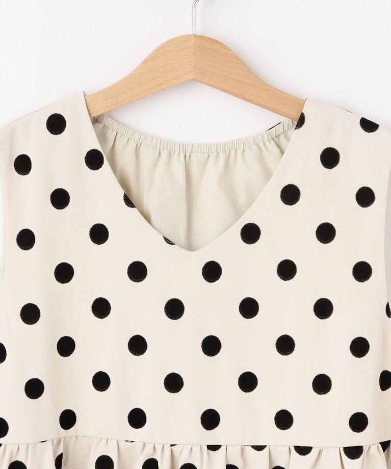 SHOO･LA･RUE「【100-140cm/プチセレ】フロッキードットワンピース」|ワンピース|