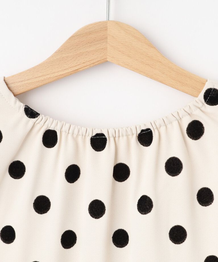 SHOO･LA･RUE「【100-140cm/プチセレ】フロッキードットワンピース」|ワンピース|