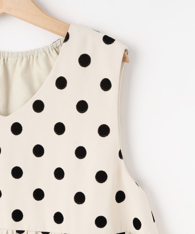 SHOO･LA･RUE「【100-140cm/プチセレ】フロッキードットワンピース」|ワンピース|