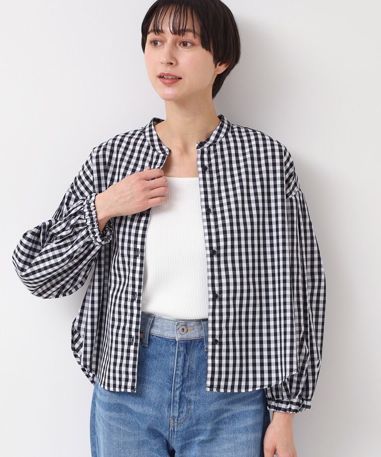 Dessin「【洗える・4サイズ展開】バンドカラーシャツ（XS～L）」|シャツ・ブラウス|ブラック(219)