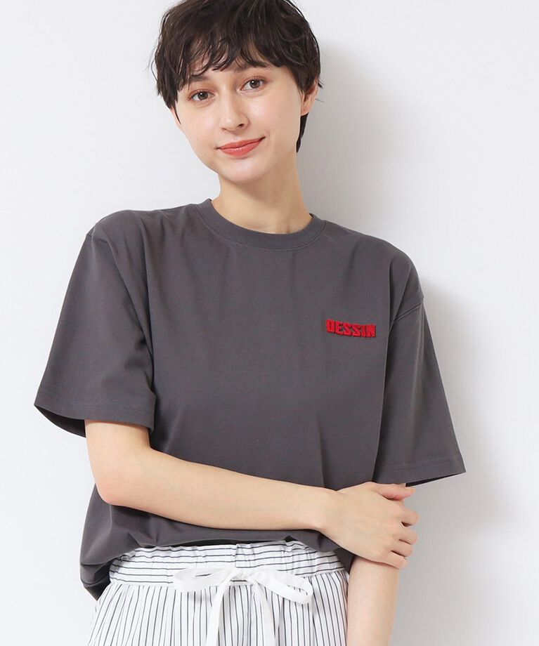 Dessin「【ユニセックス】タフティングT」|Tシャツ・カットソー|チャコールグレー(0