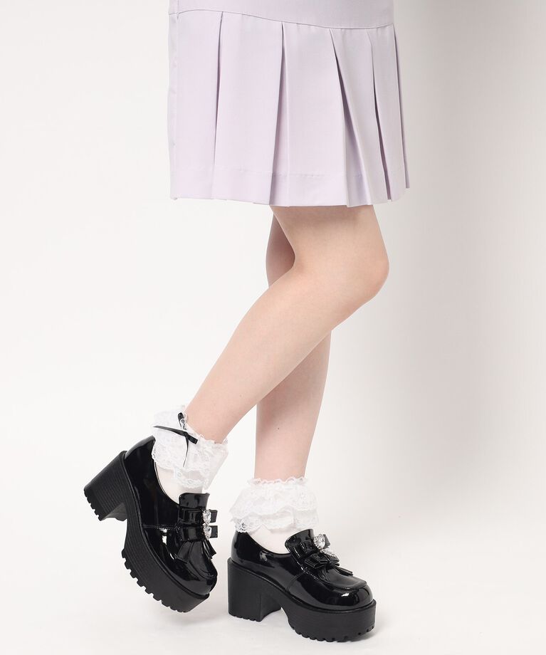 csT&P「ビジューハート付ダブルリボン厚底パンプス」|パンプス|