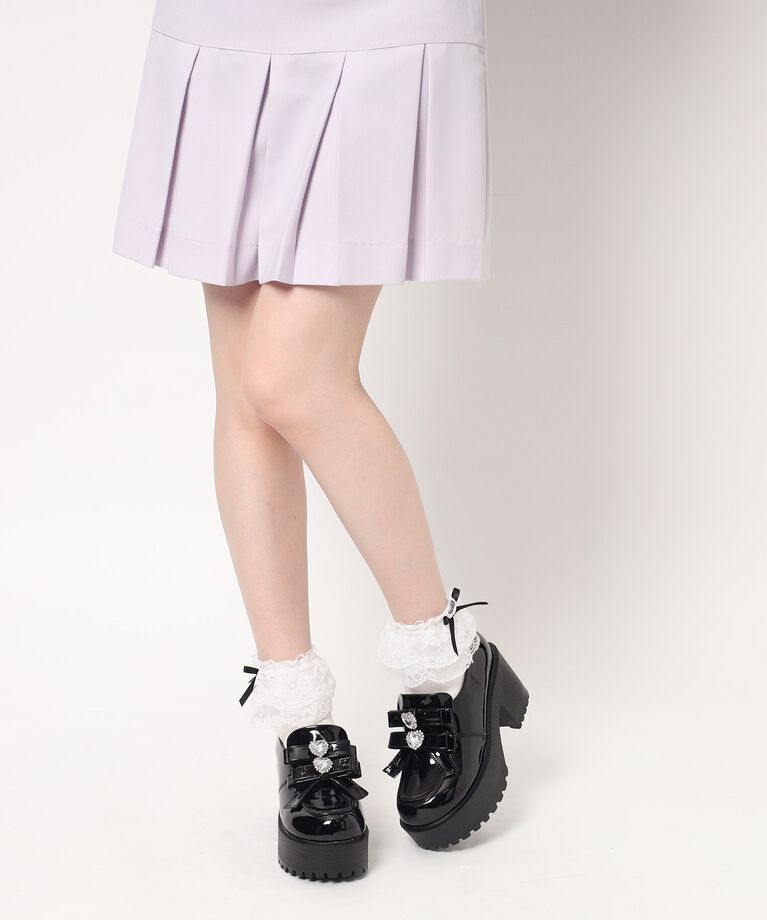 csT&P「ビジューハート付ダブルリボン厚底パンプス」|パンプス|