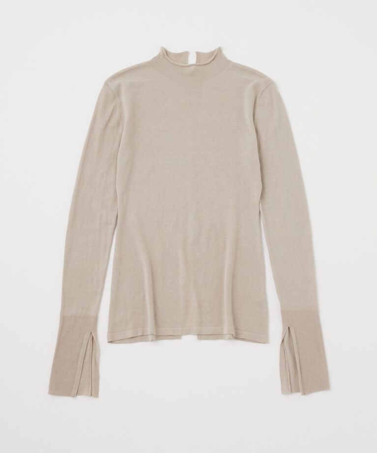 MOUSSY「バック スリット THIN ニット」|ニット・セーター|GRY