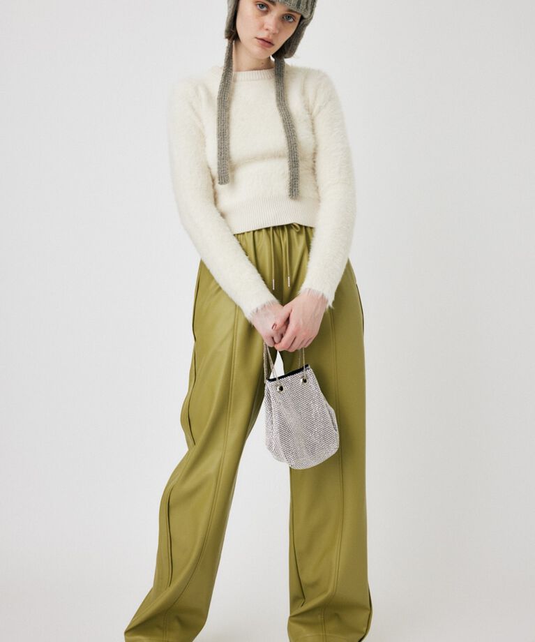 MOUSSY「CROPPED SHAGGY KNIT トップス」|ニット・セーター|