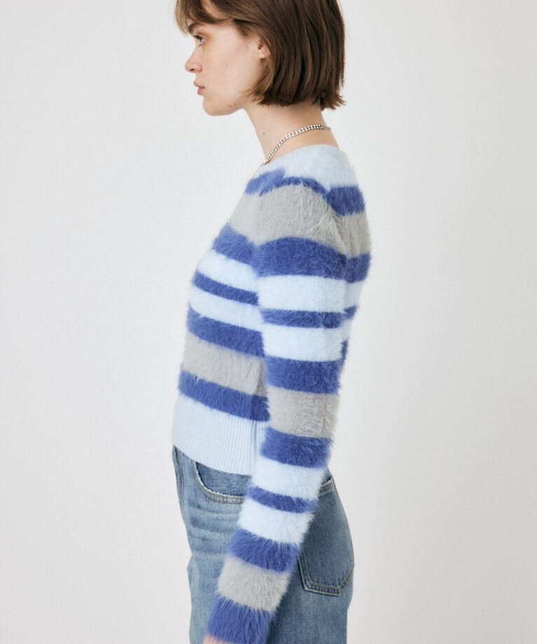 MOUSSY「CROPPED SHAGGY KNIT トップス」|ニット・セーター|
