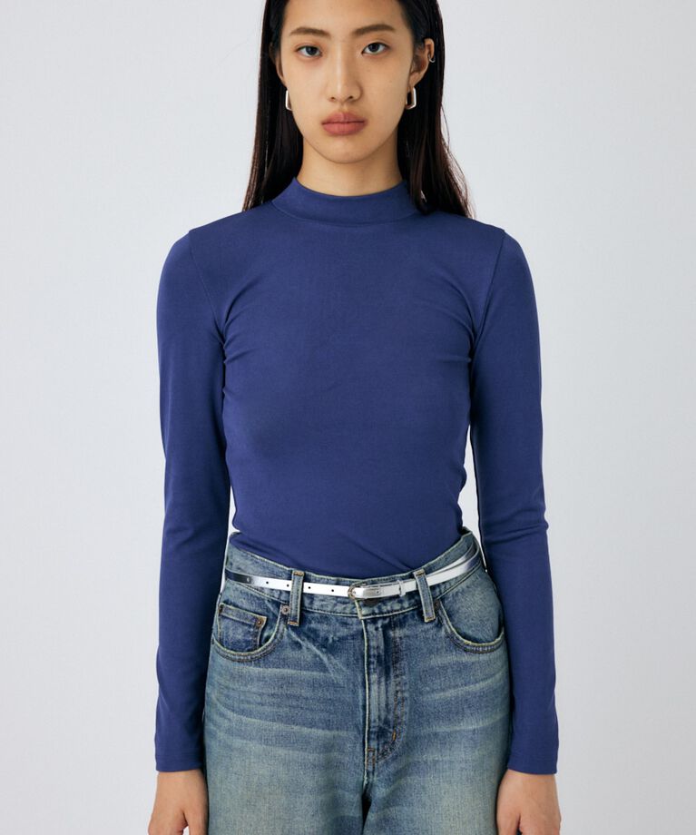 MOUSSY「HIGH NECK SKIN トップス」|Tシャツ・カットソー|BLU