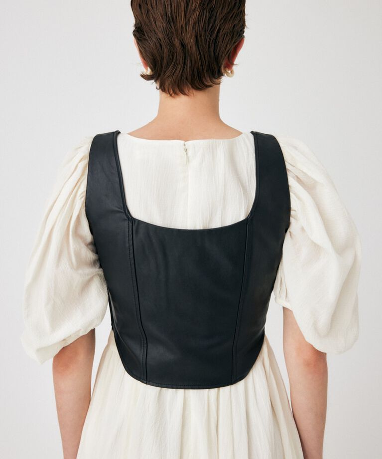 MOUSSY「F/LEATHER BUSTIER トップス」|キャミソール|
