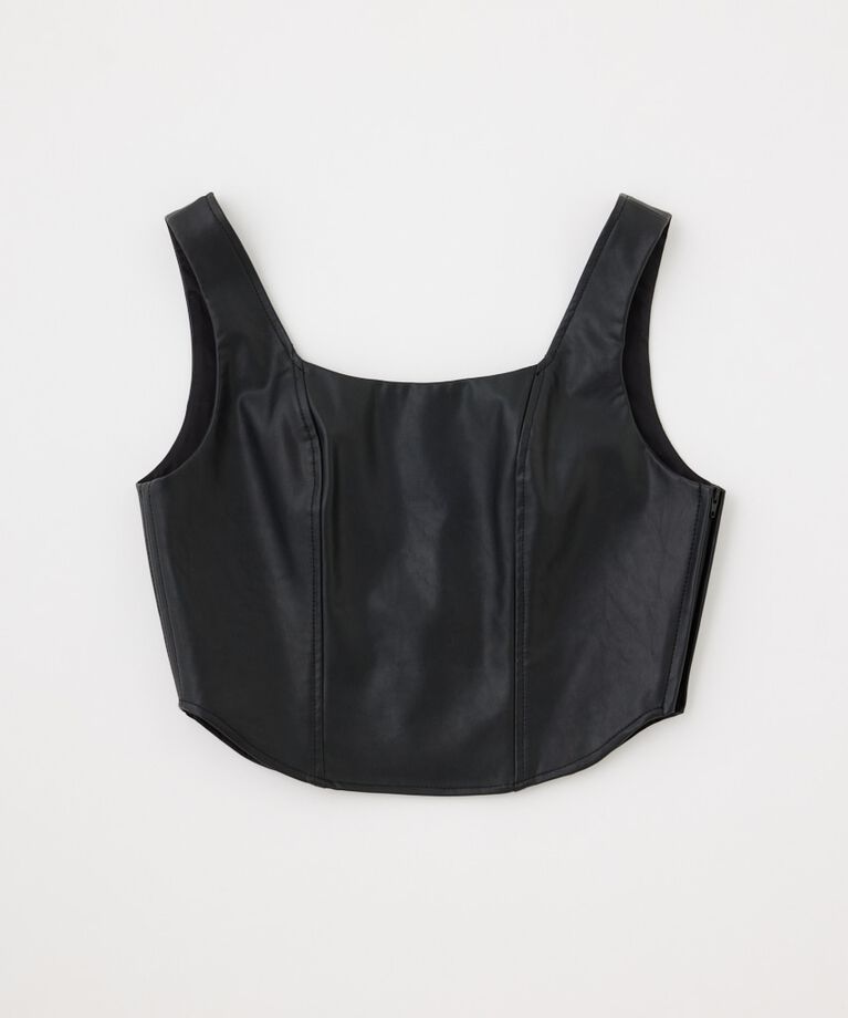MOUSSY「F/LEATHER BUSTIER トップス」|キャミソール|