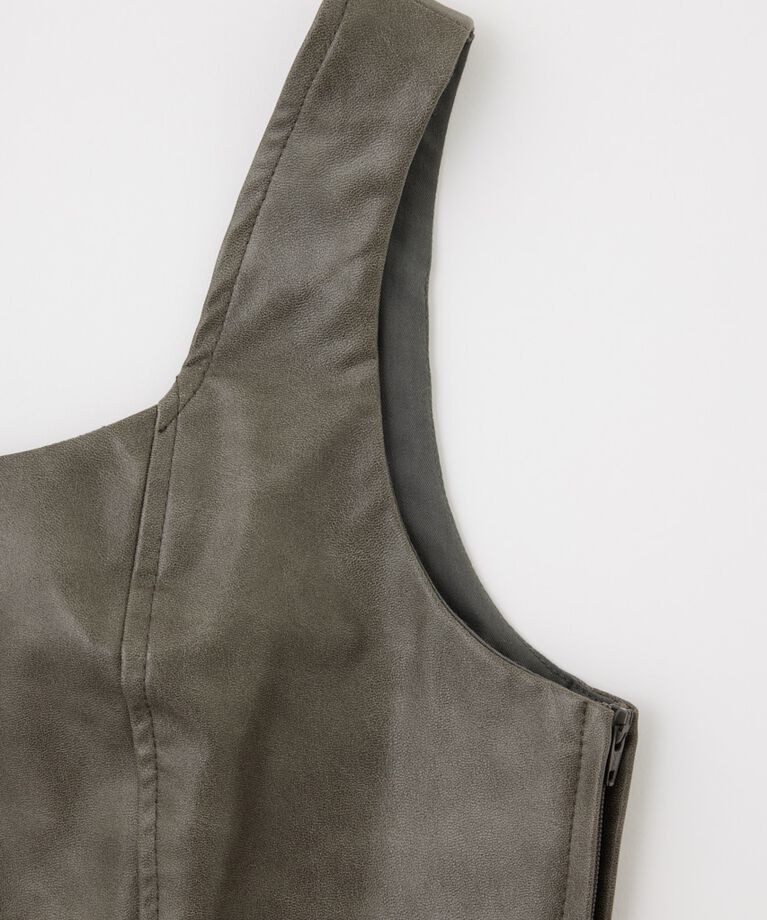 MOUSSY「F/LEATHER BUSTIER トップス」|キャミソール|