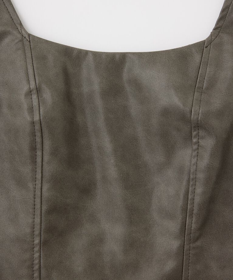 MOUSSY「F/LEATHER BUSTIER トップス」|キャミソール|