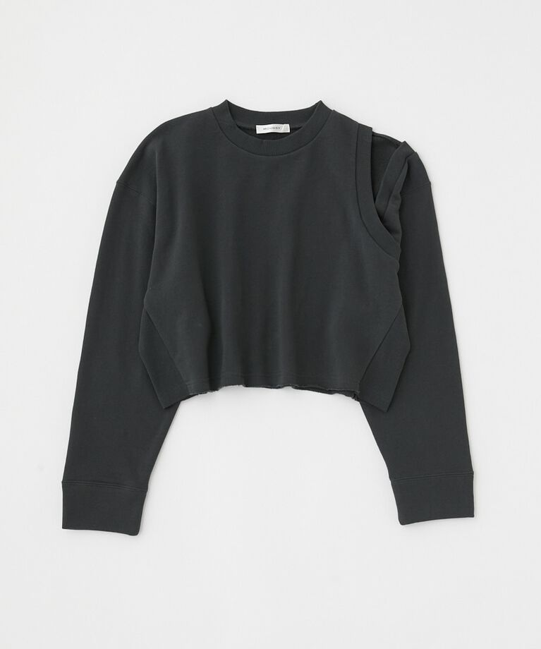 MOUSSY「SHOULDER CUT CROPPED トップス」|パーカー|