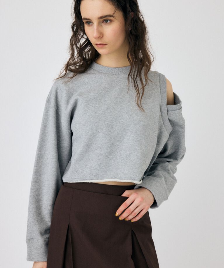 MOUSSY「SHOULDER CUT CROPPED トップス」|パーカー|