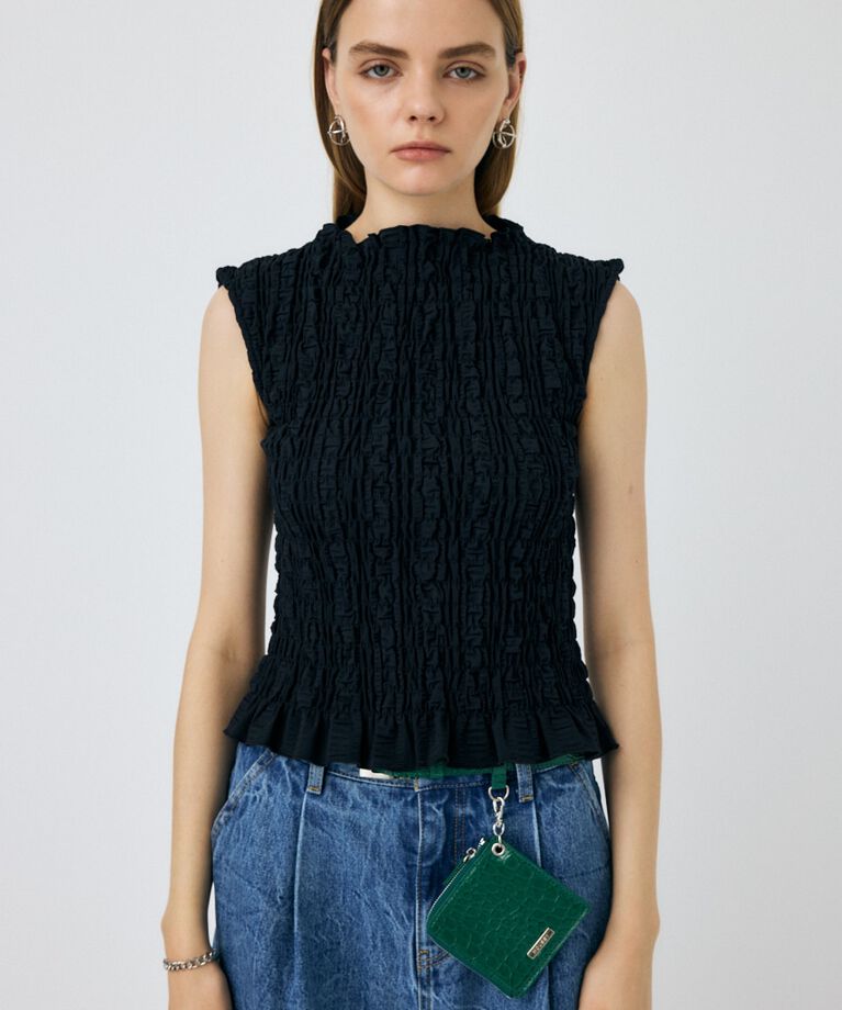MOUSSY「SHIRRING SLEEVELESS トップス」|その他|