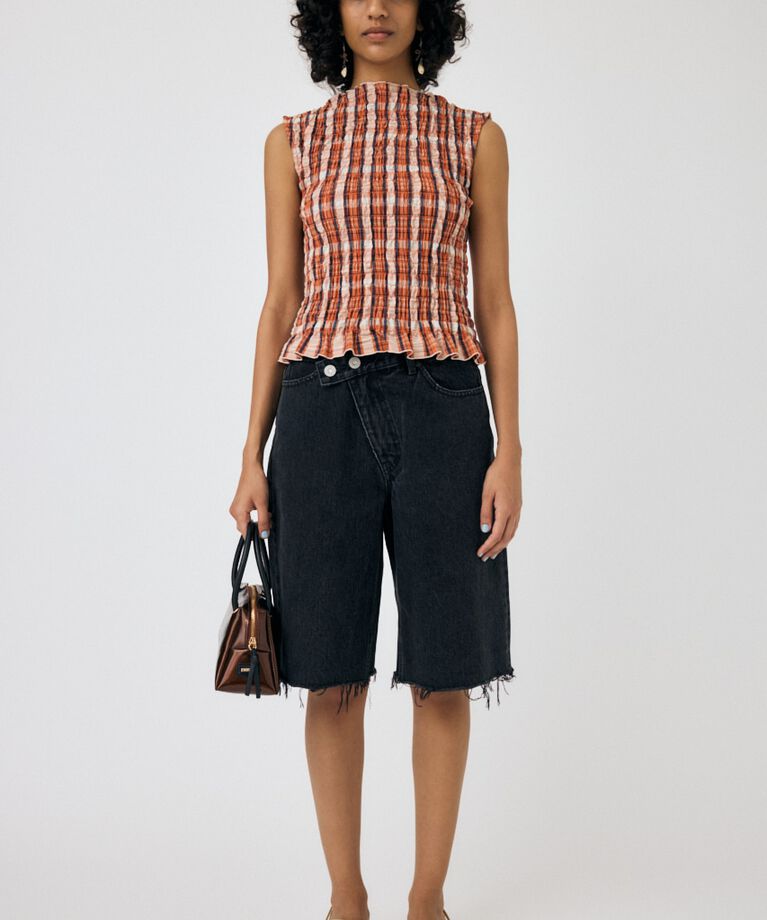 MOUSSY「SHIRRING SLEEVELESS トップス」|その他|