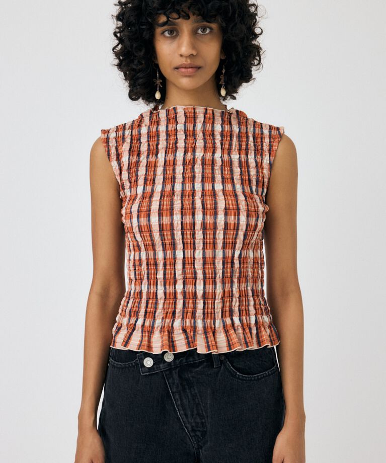MOUSSY「SHIRRING SLEEVELESS トップス」|その他|