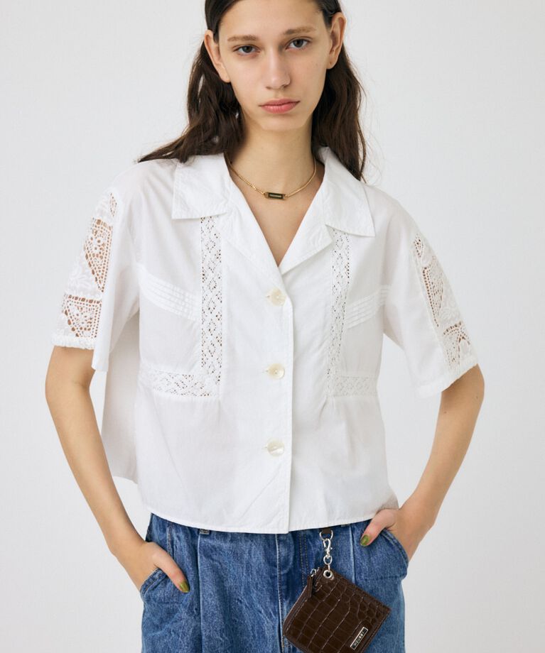 MOUSSY「CROCHET COMBI シャツ」|シャツ・ブラウス|