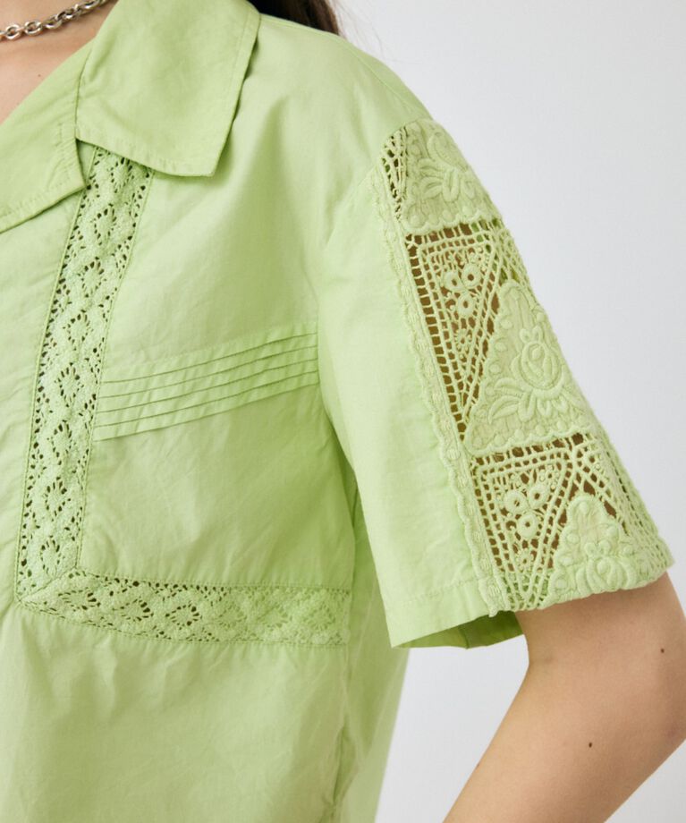MOUSSY「CROCHET COMBI シャツ」|シャツ・ブラウス|