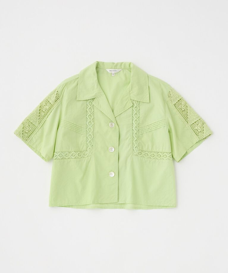 MOUSSY「CROCHET COMBI シャツ」|シャツ・ブラウス|