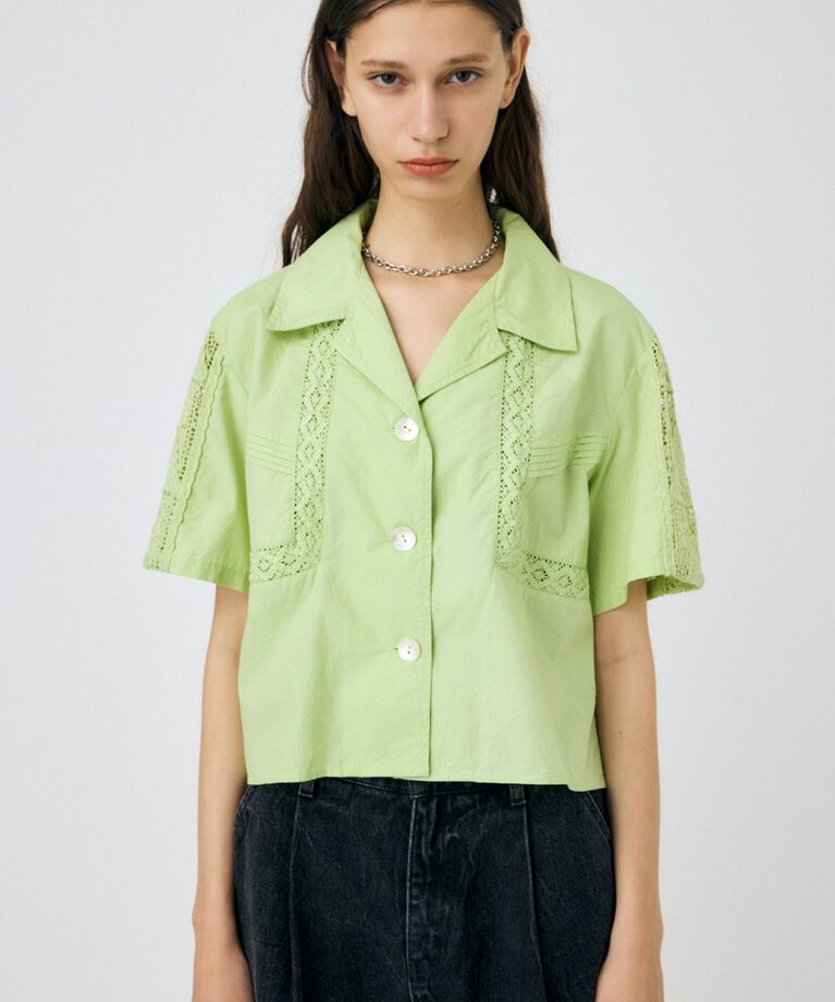 MOUSSY「CROCHET COMBI シャツ」|シャツ・ブラウス|