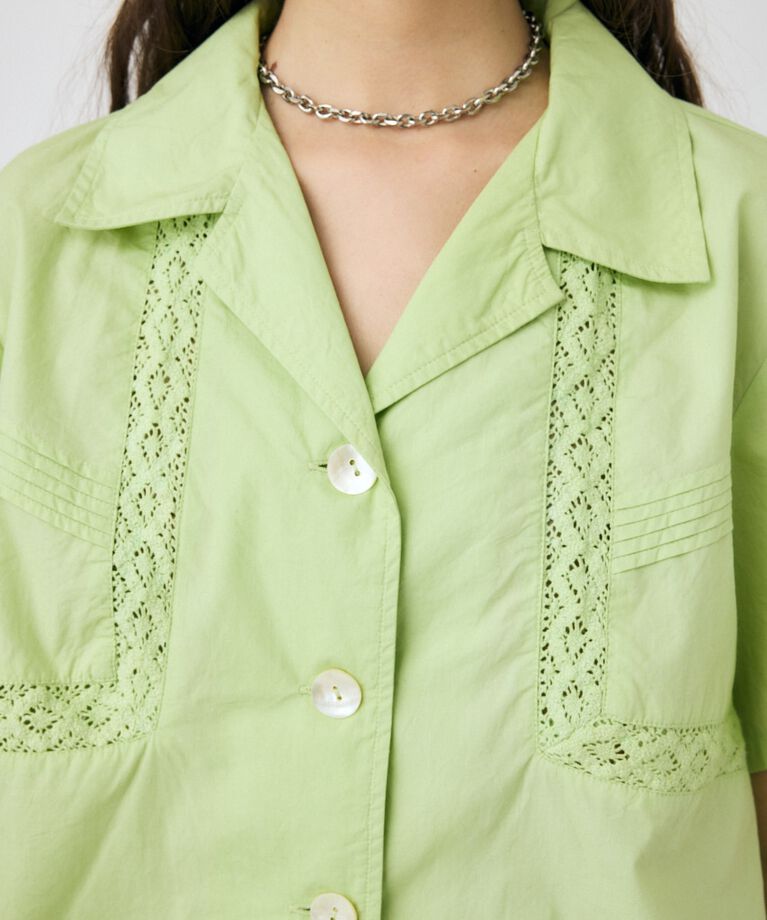 MOUSSY「CROCHET COMBI シャツ」|シャツ・ブラウス|