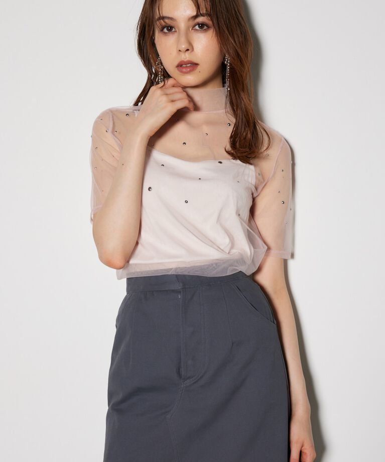 rienda「メタルボールシアートップス」|Tシャツ・カットソー|