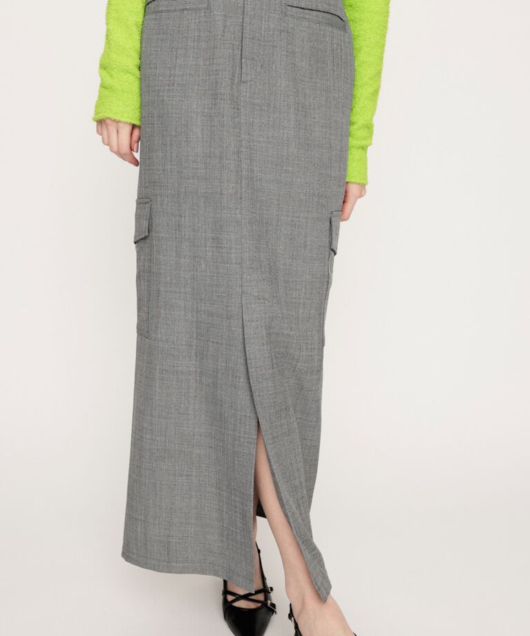 SLY「FRONT SLIT SIDE PK I LINE スカート」|スカート|T.GRY