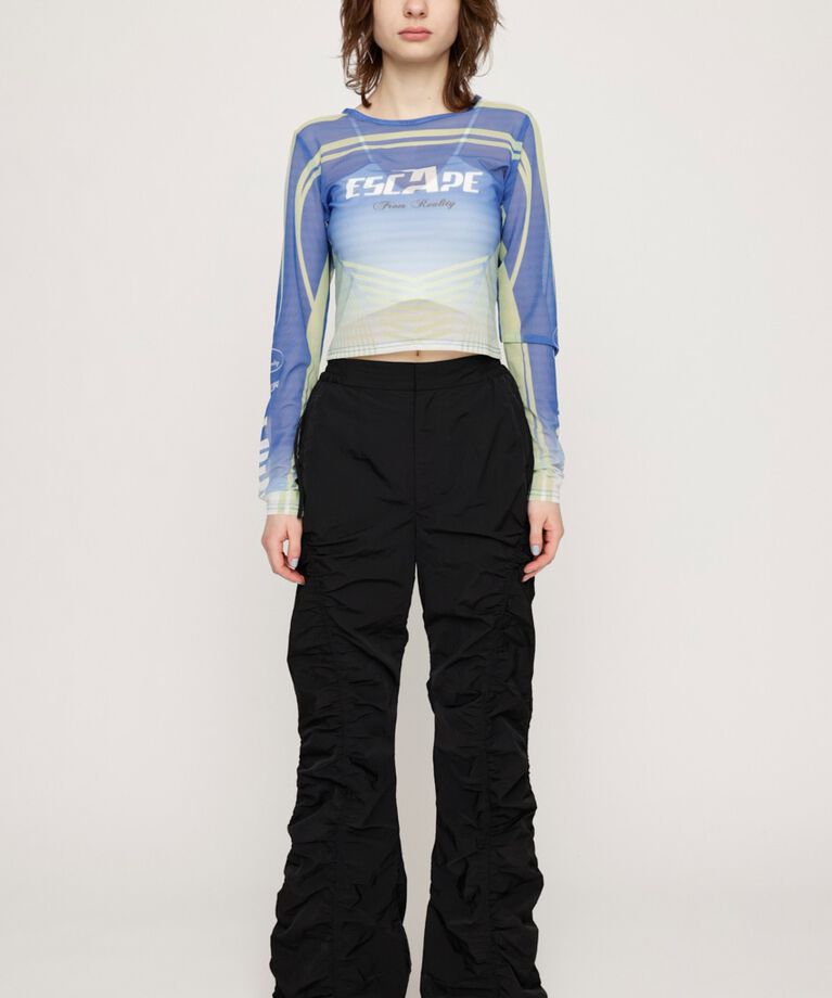 SLY「ASYMMETRY GATHER パンツ」|その他|BLK