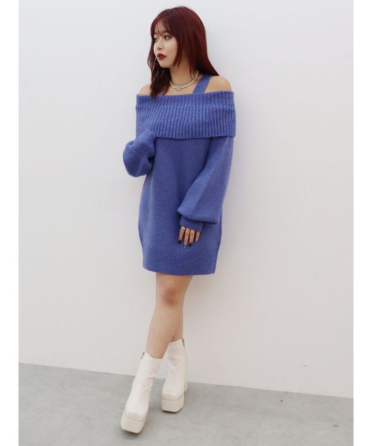 EVRIS「オフショルニットワンピース」|ワンピース|