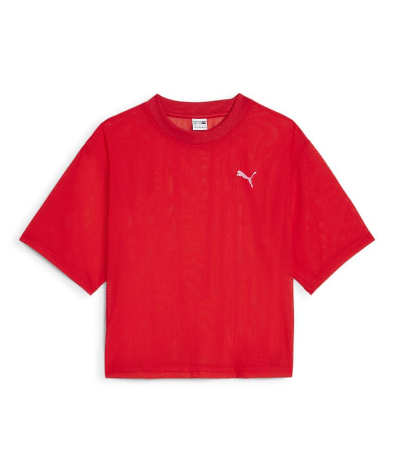 PUMA「【PUMA ｳｪｱ】W DARE TO MESH TEE」|Tシャツ・カットソー|レッド